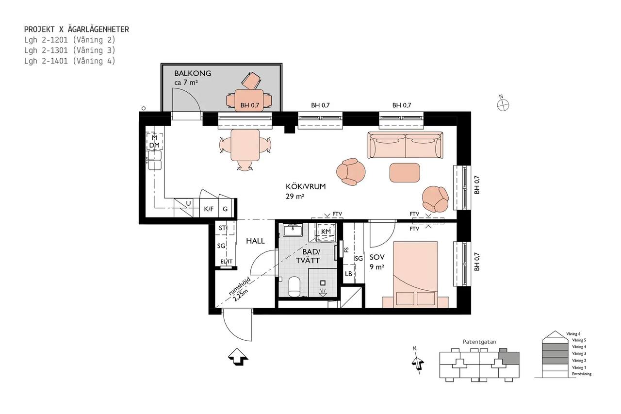 Planritning för Patentgatan