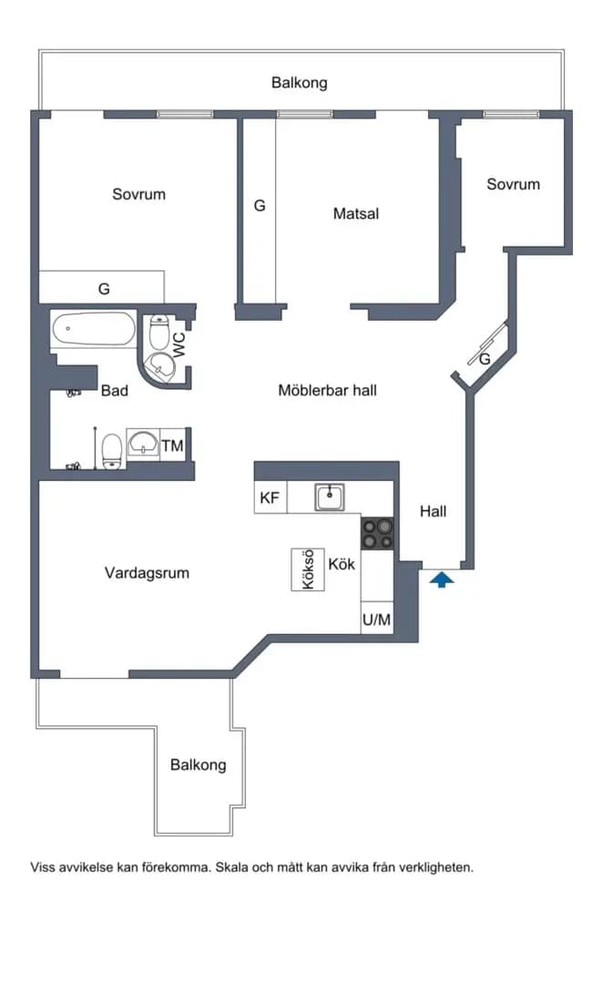 Floor plan for Baltzar von Platens gata 5