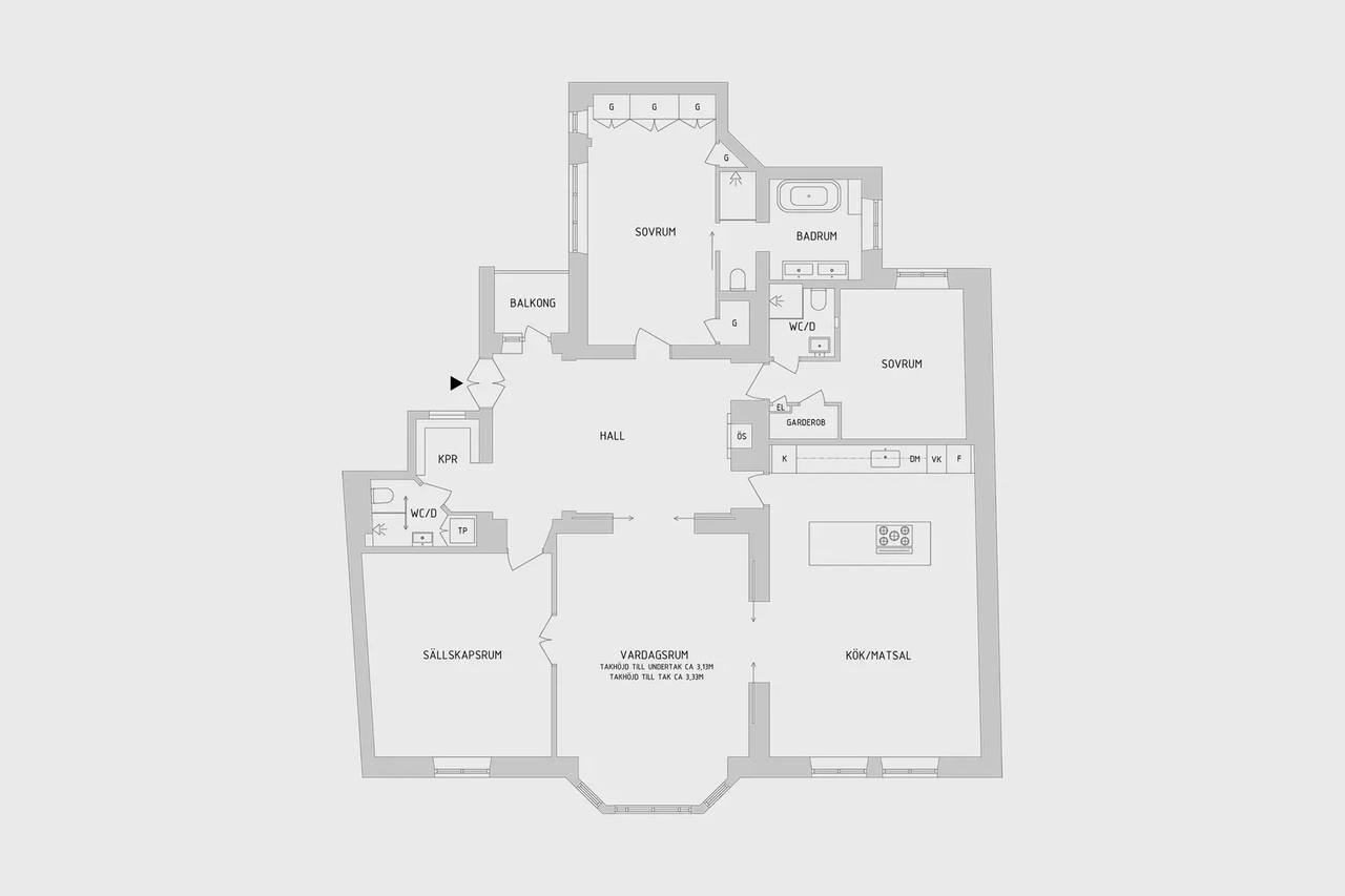 Planritning för Riddargatan 29A