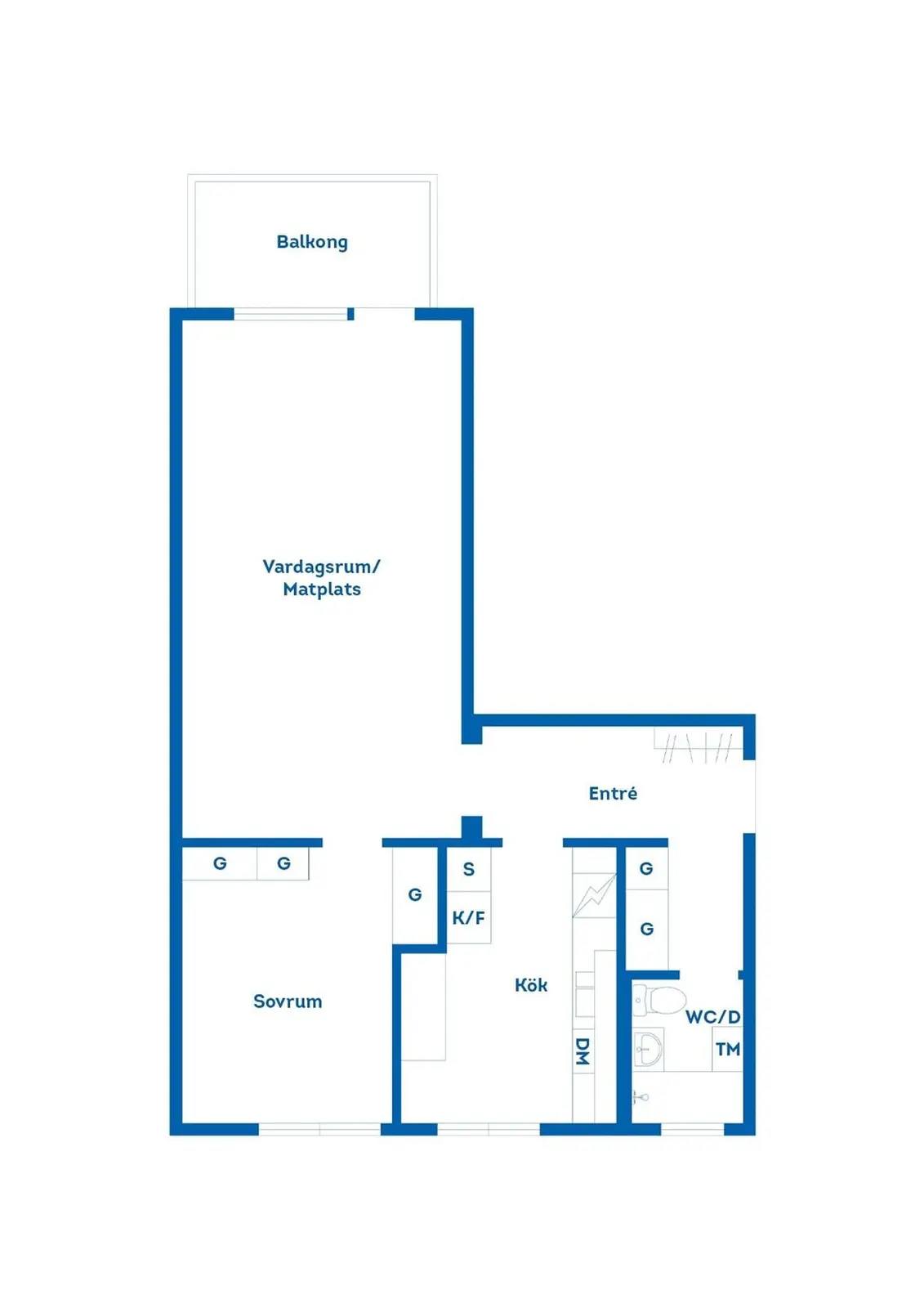 Floor plan for Rudebäcksgatan 8B
