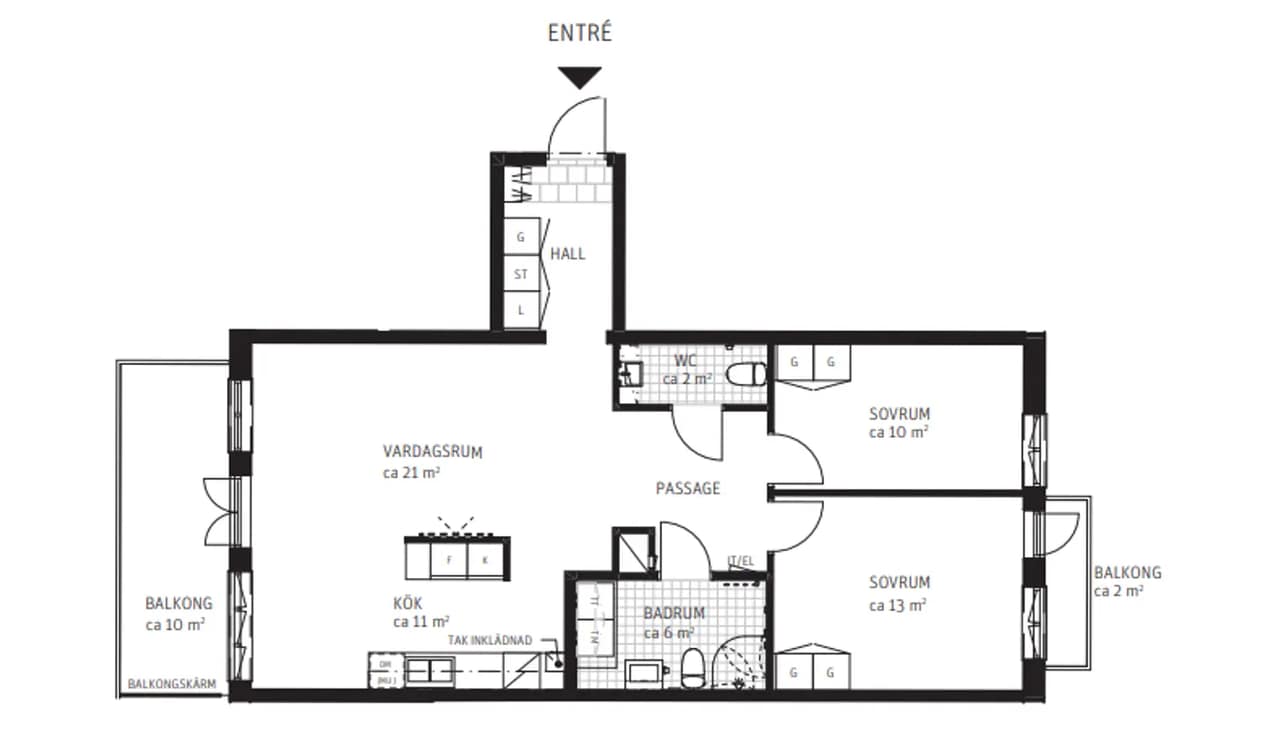 Floor plan for Pilgatan 2, 0046
