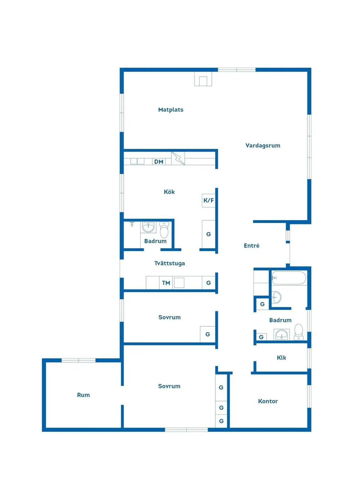 Planritning för Dalvägen 8