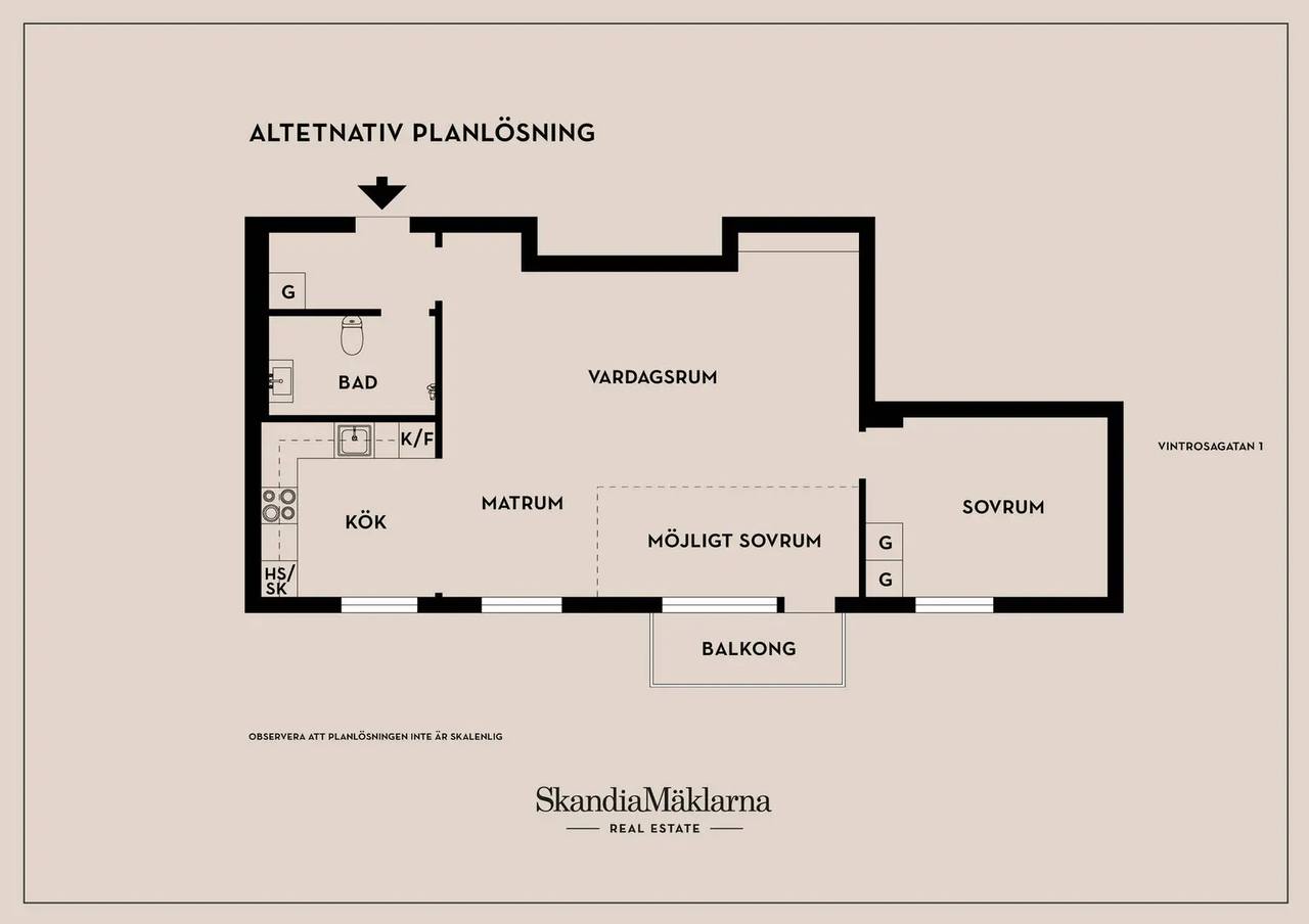 Floor plan for Vintrosagatan 1