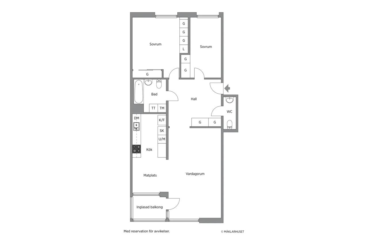 Floor plan for Kronborgsgatan 12