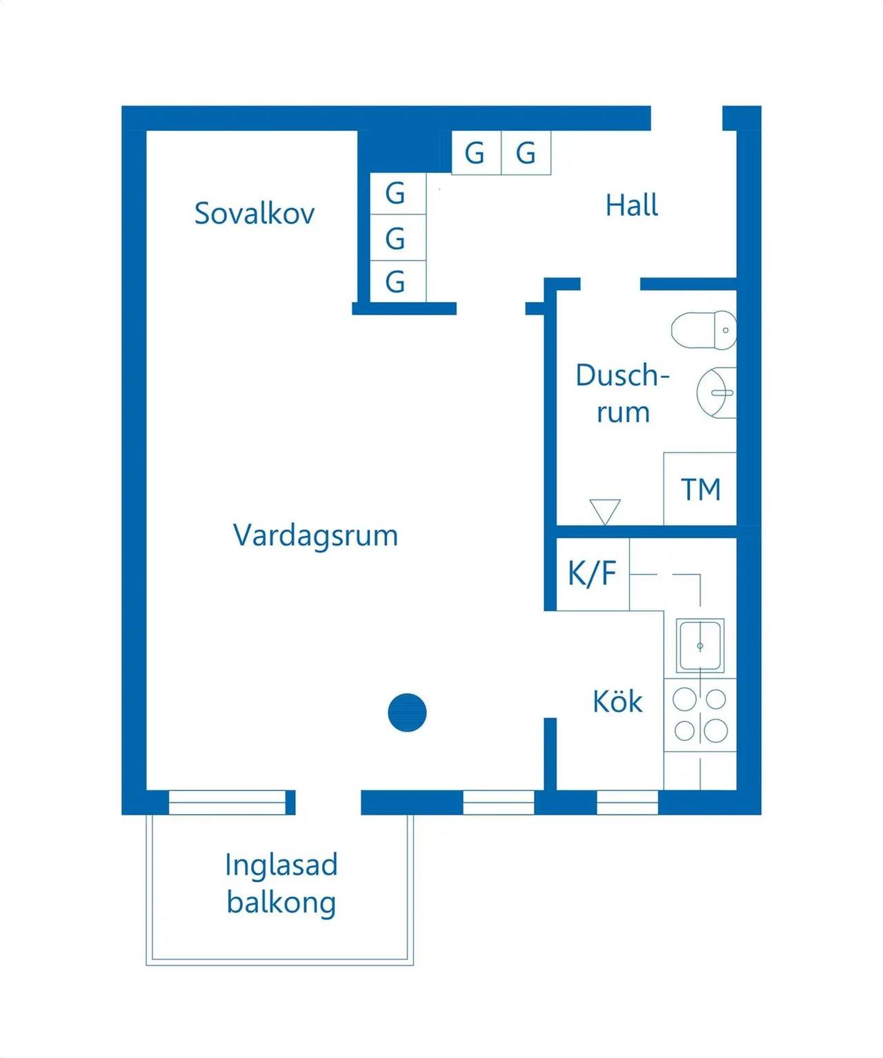 Planritning för Tunvägen 8E