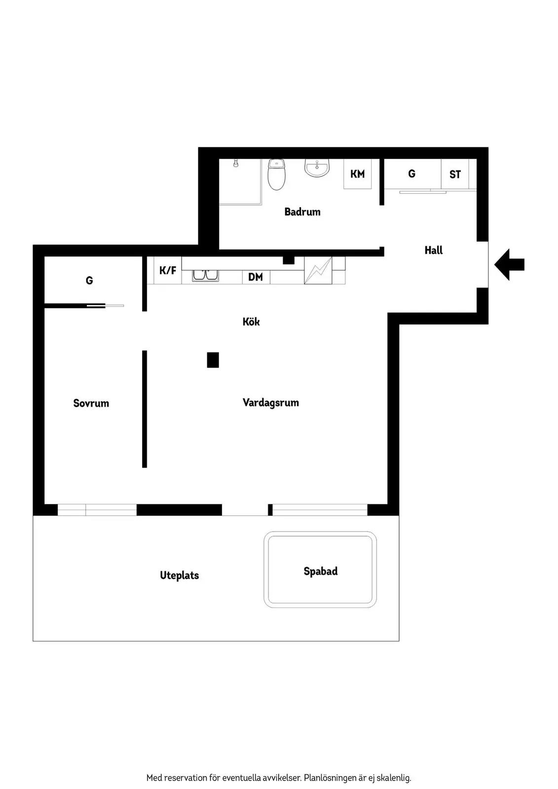 Planritning för Sikvägen 14