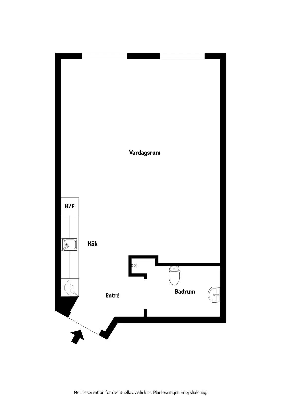 Planritning för Kanalgatan 18B