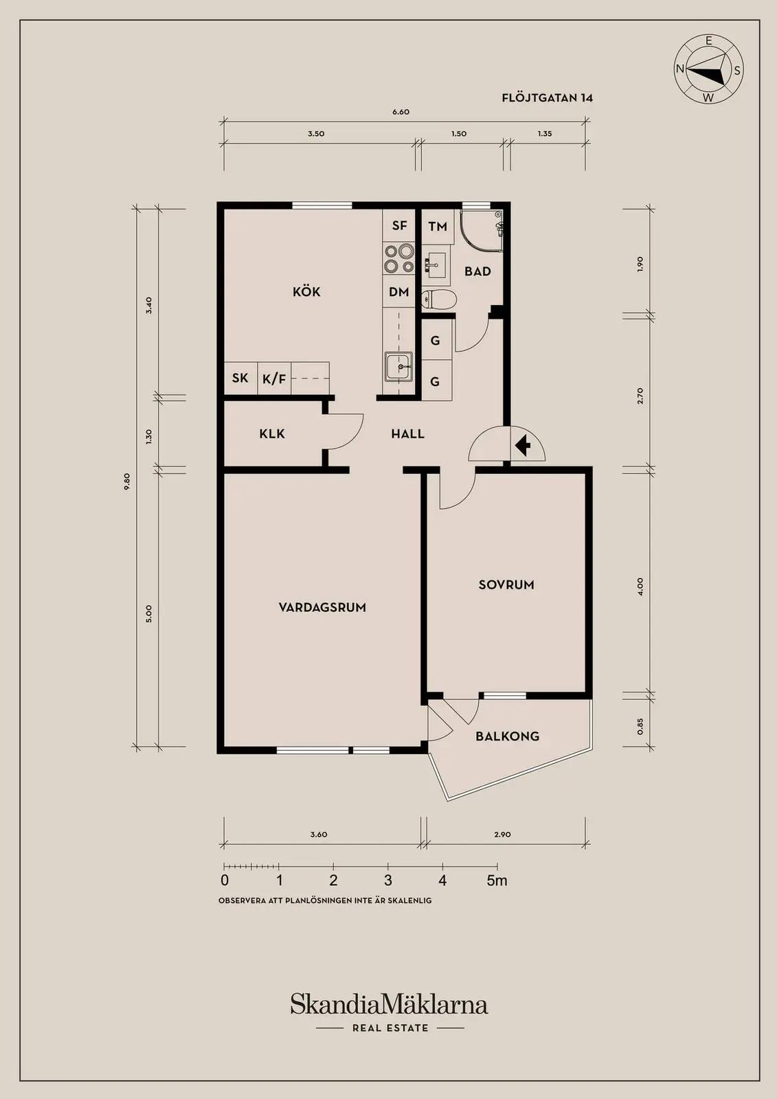 Floor plan for Flöjtgatan 14