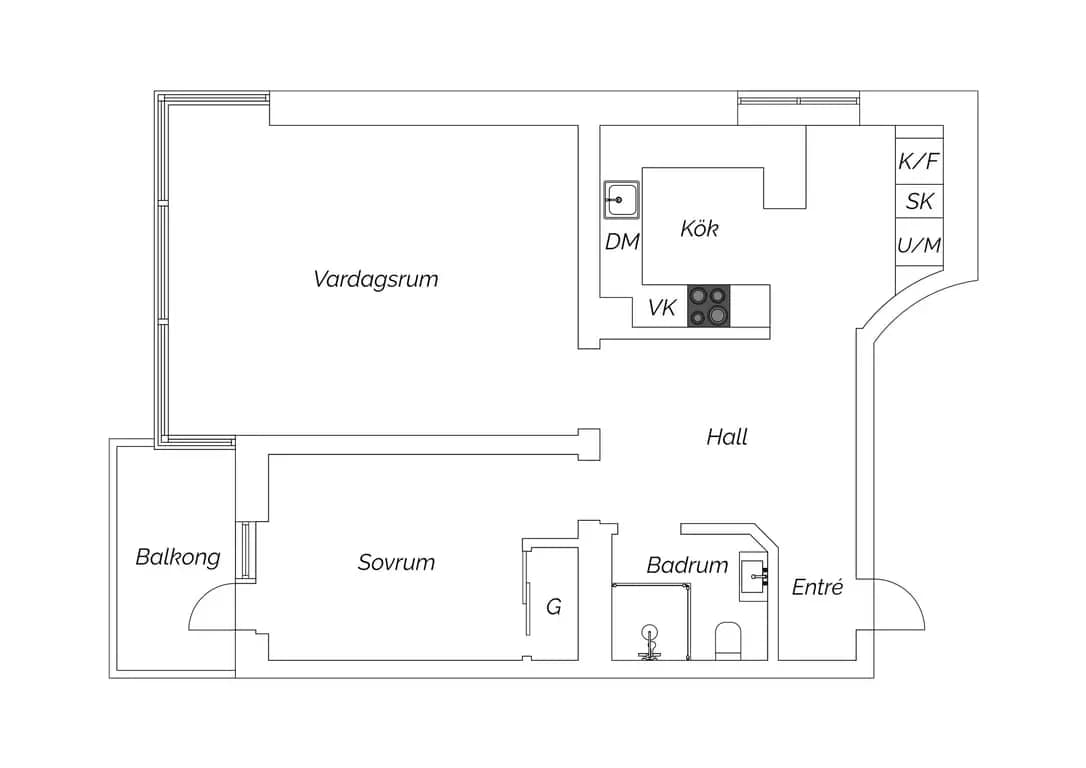 Floor plan for Saarisvägen 1C