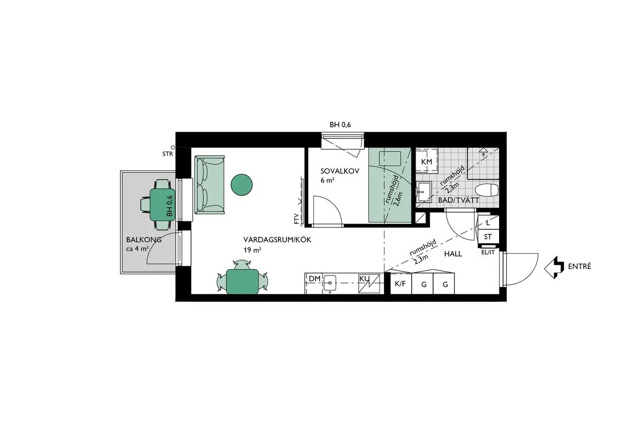 Floor plan for Morängatan 5