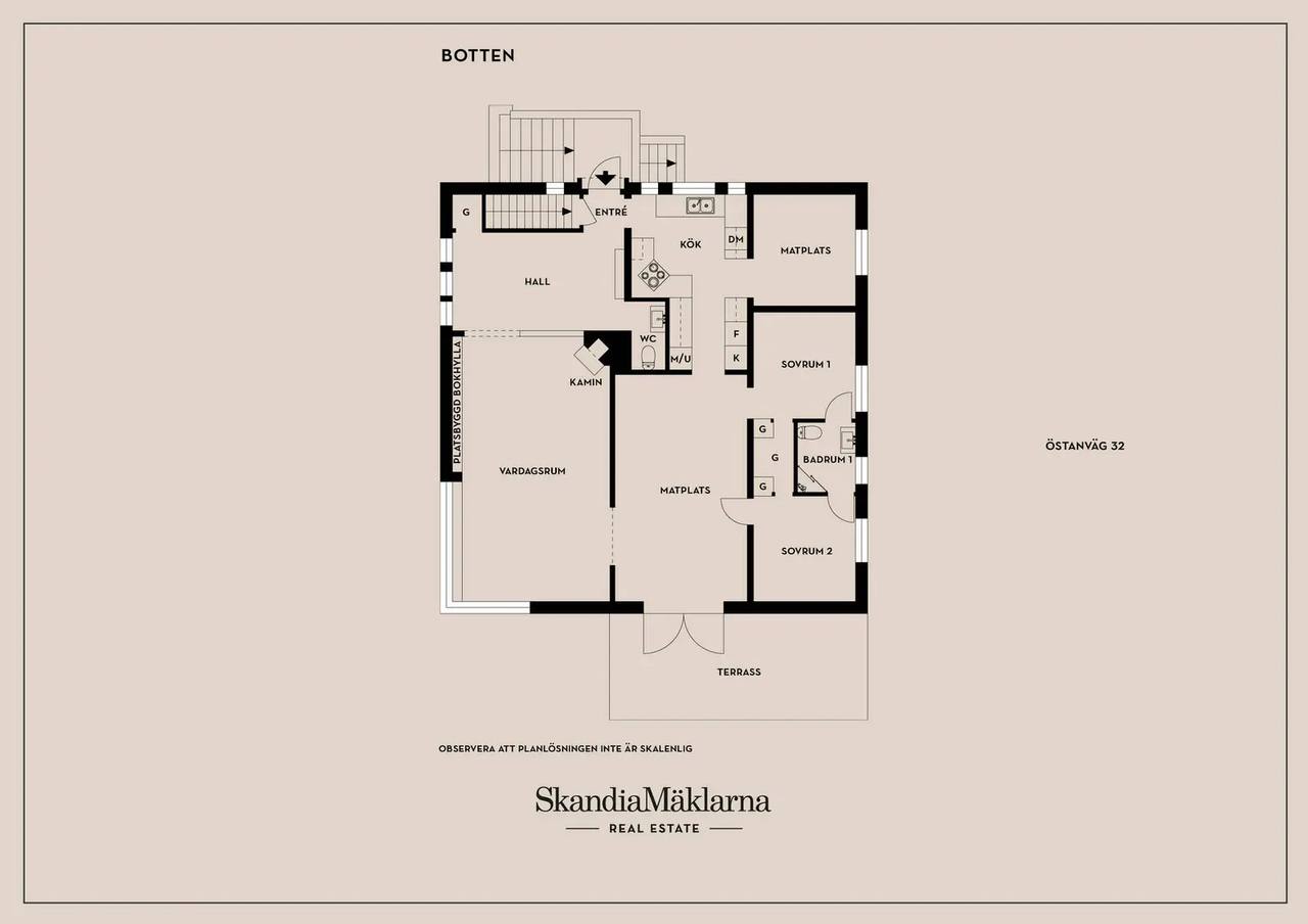 Planritning för Östanväg 32