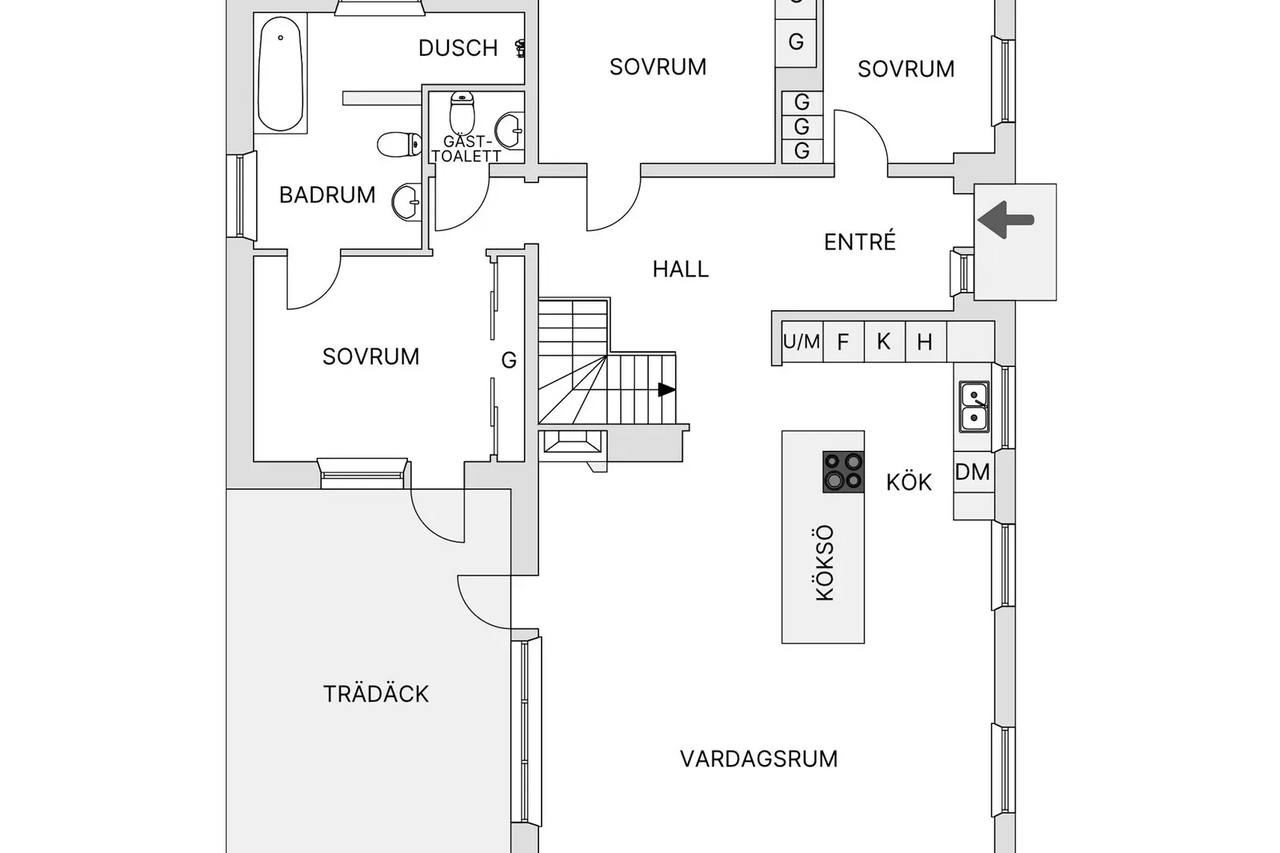 Planritning för Furusvängen  2