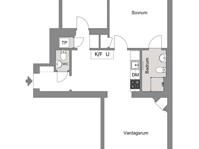 Floor plan for Valhallavägen 57, 2tr
