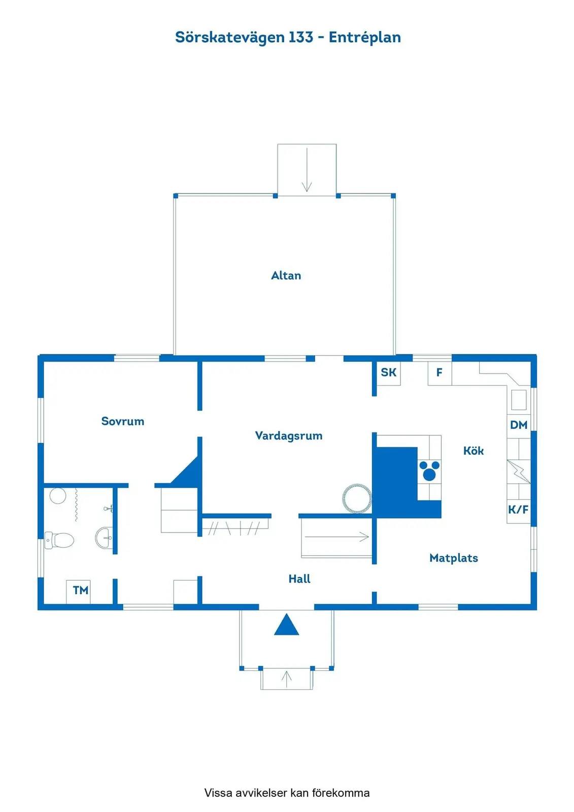 Planritning för Sörskatevägen 152