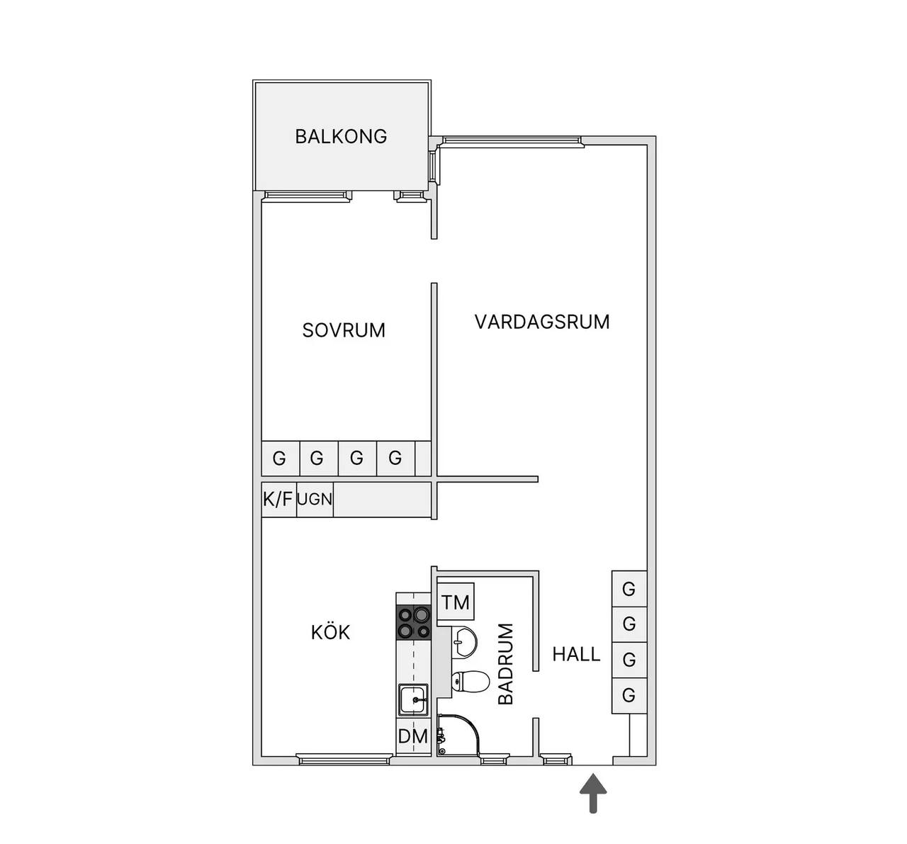 Floor plan for Blåsutgatan 3