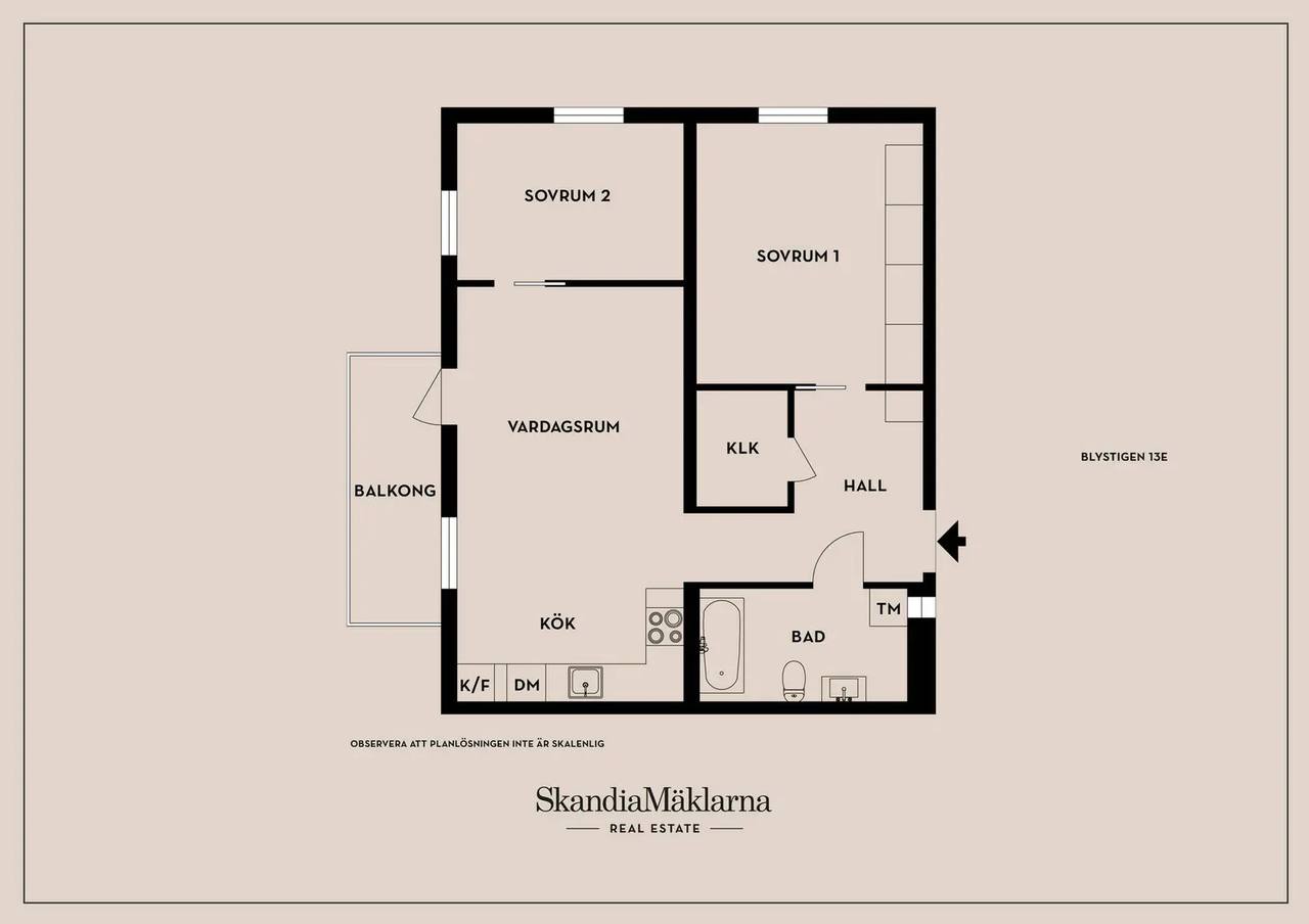 Floor plan for Blystigen 13E