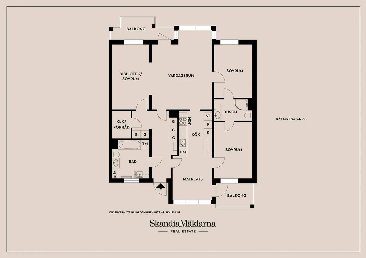 Planritning för Rättaregatan 68