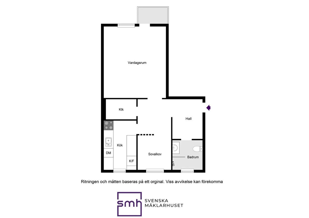 Floor plan for Galonvägen 16 3/3