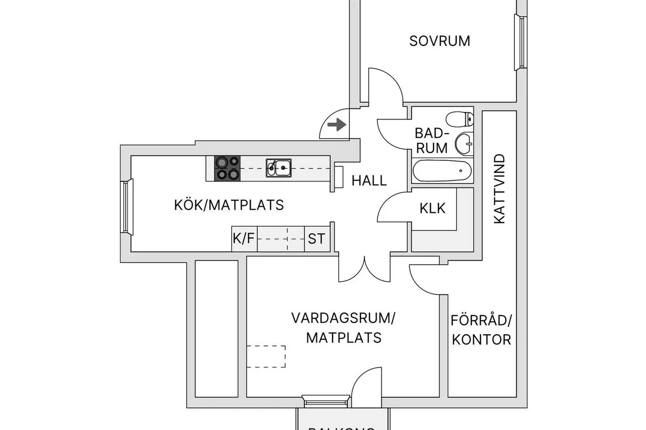 Planritning för Varbergsvägen 109b