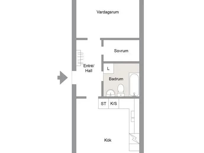 Planritning för Skyttegatan 10 C lgh 1201
