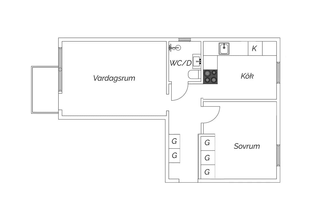 Planritning för Ringvägen 36
