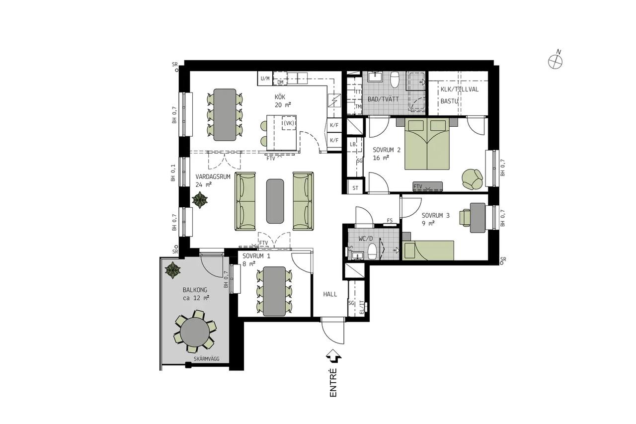 Floor plan for Östra Ågatan