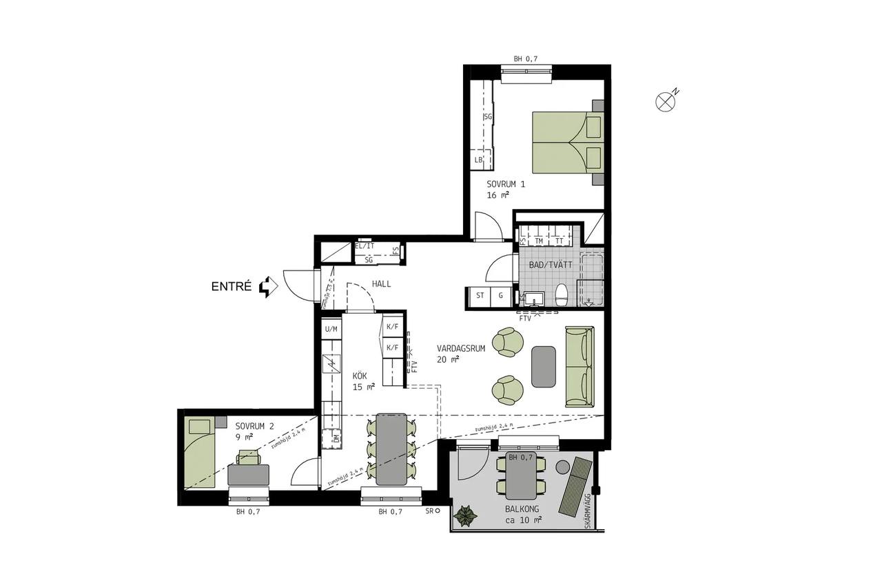 Floor plan for Strandbodgatan