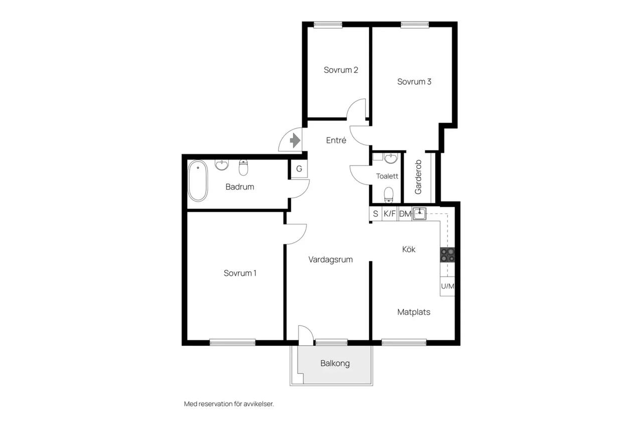 Floor plan for Slaggatan 44a