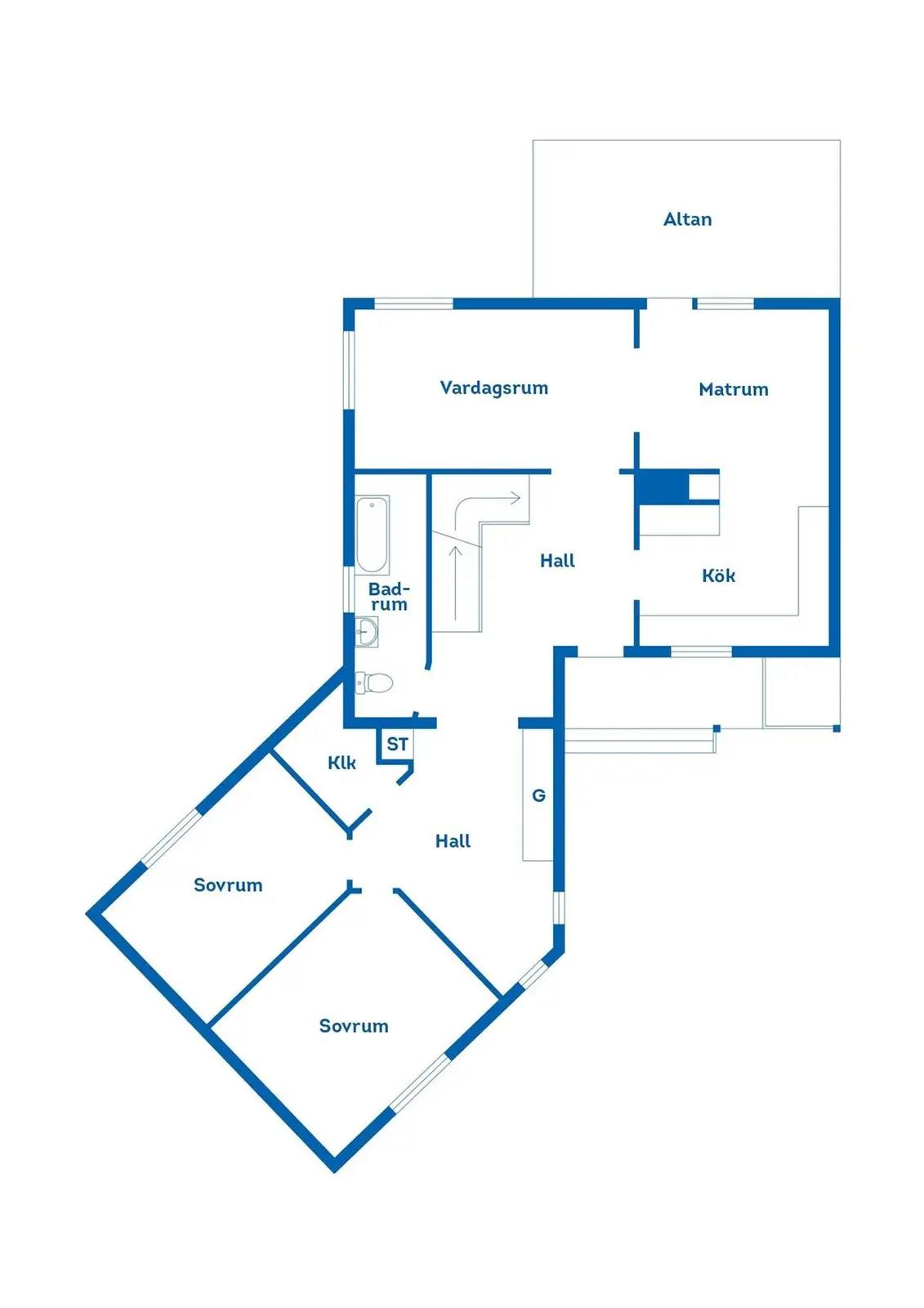 Floor plan for Klakebäcksvägen 29