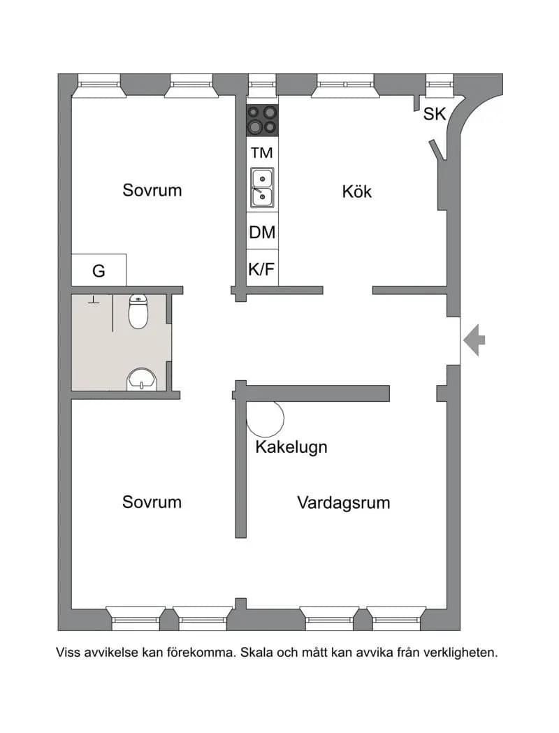 Floor plan for Väderkvarnsgatan 40