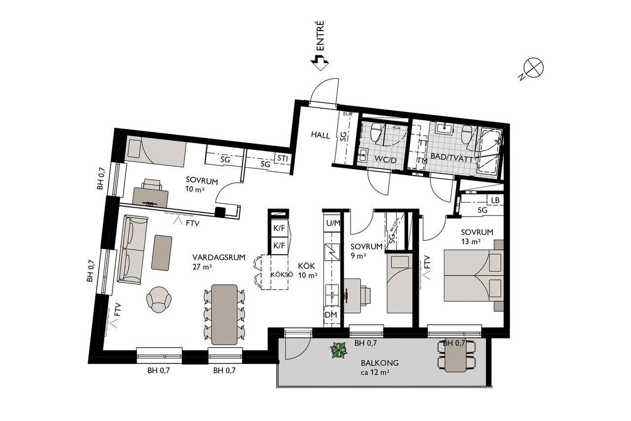 Floor plan for Bratteråsgatan