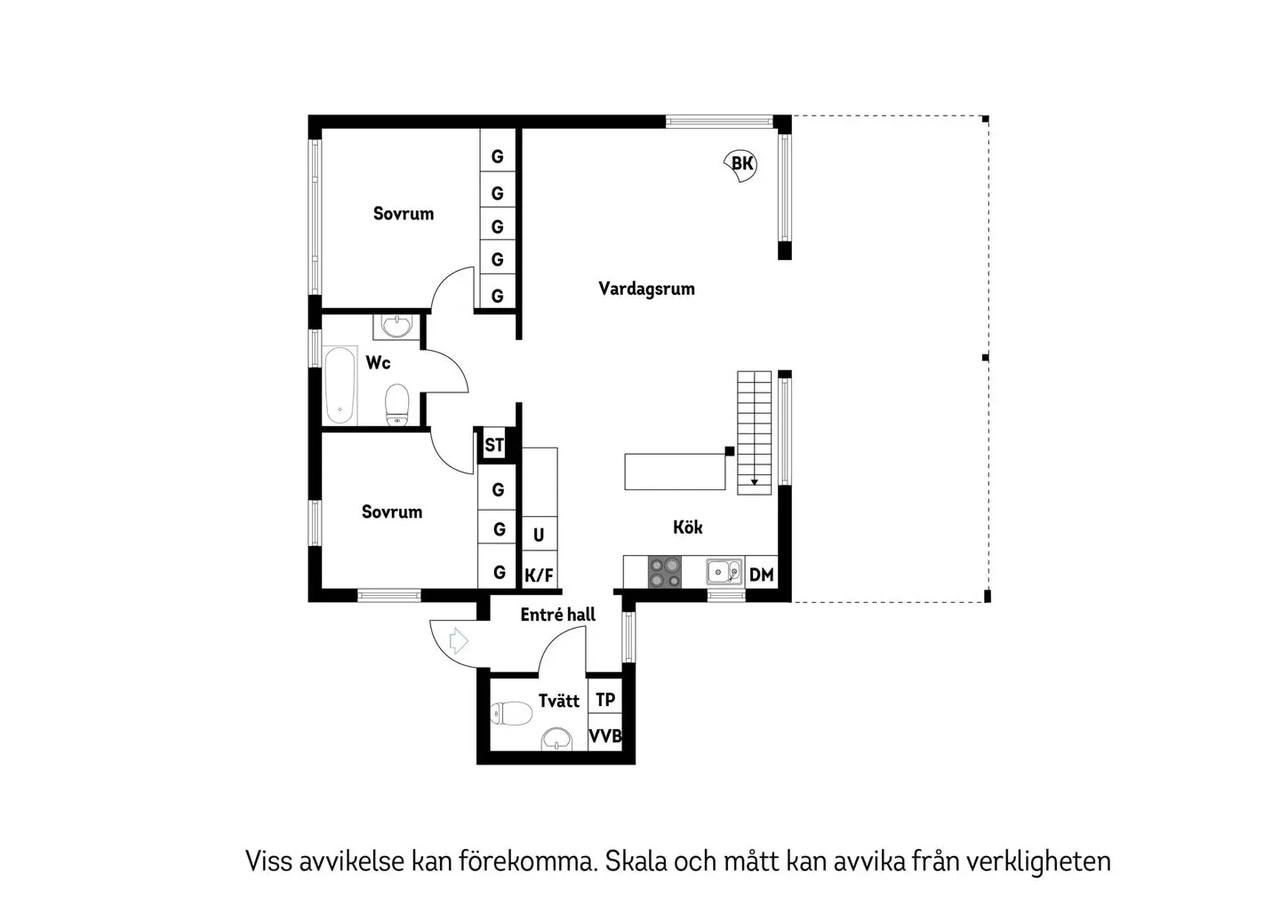 Planritning för Solbacken 14G