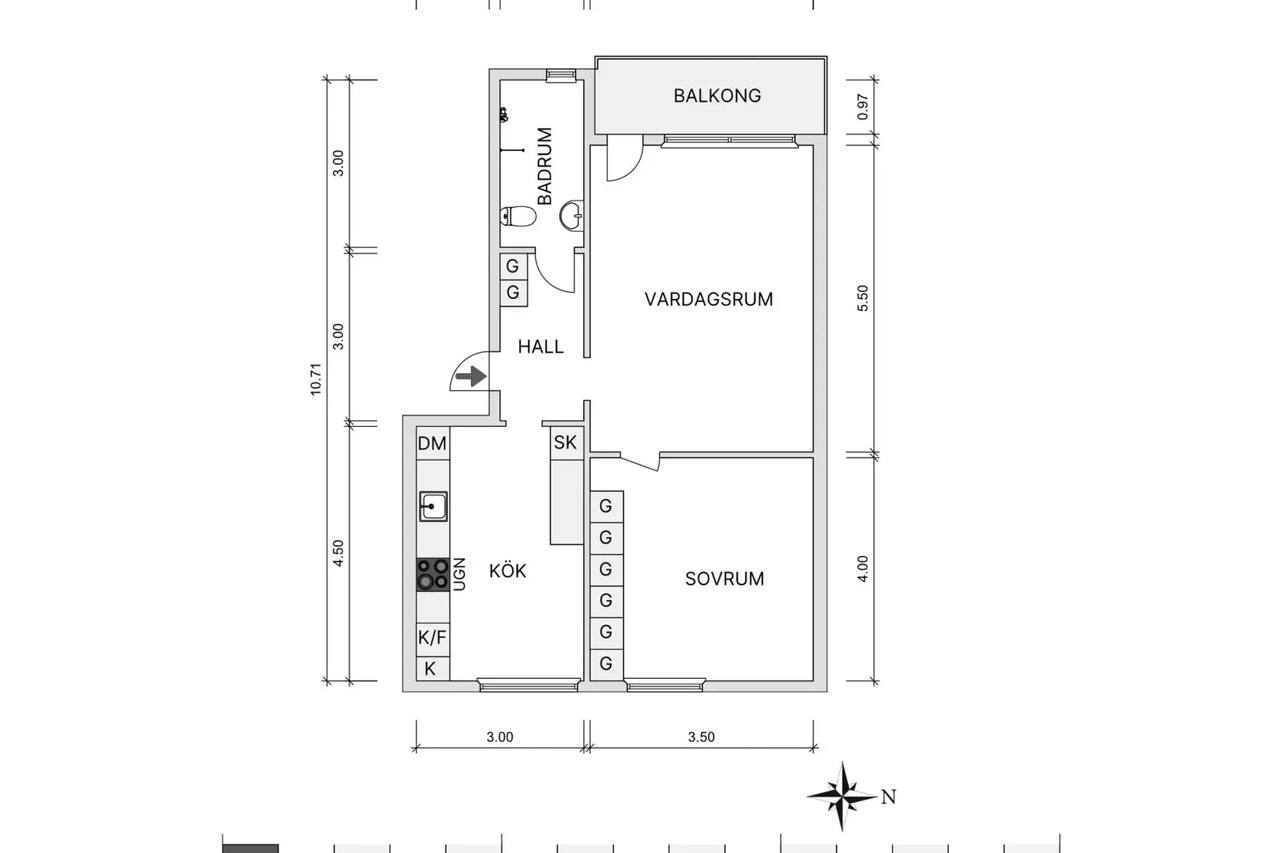 Planritning för Västra Blomstergatan 21c