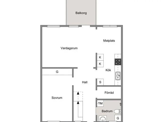 Planritning för Mariebyvägen 10L