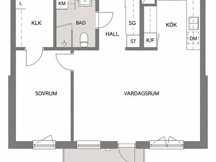 Planritning för Krögers promenad 23