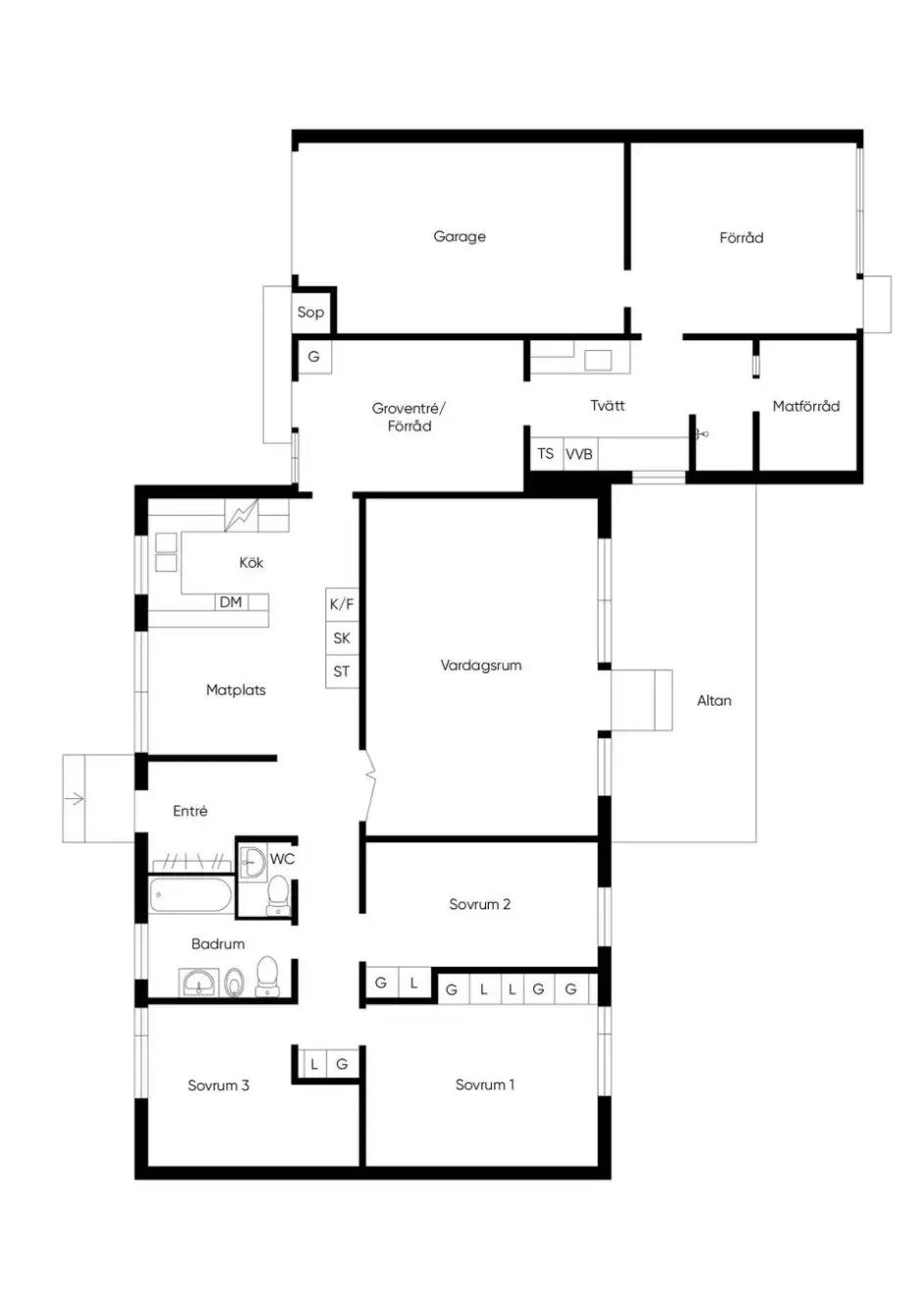 Floor plan for Skånegatan