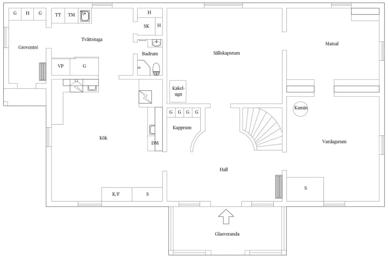 Floor plan for Östra Herrnäs gård