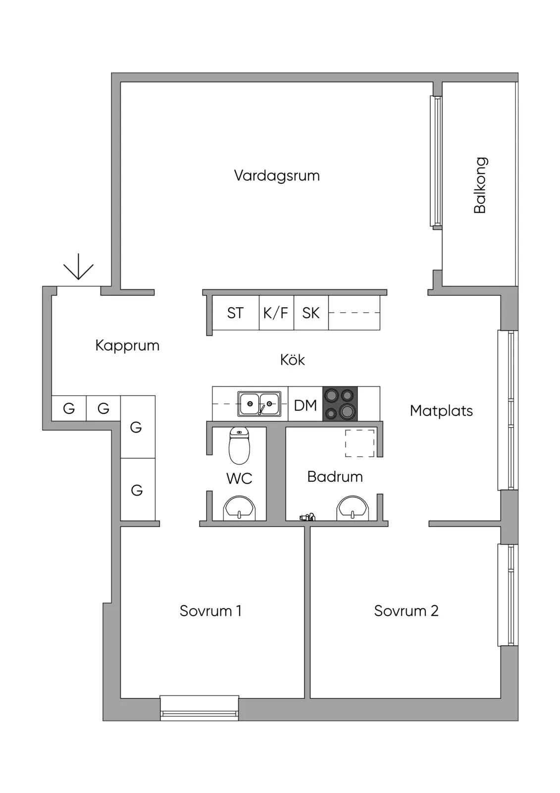 Planritning för Örsvängen 3