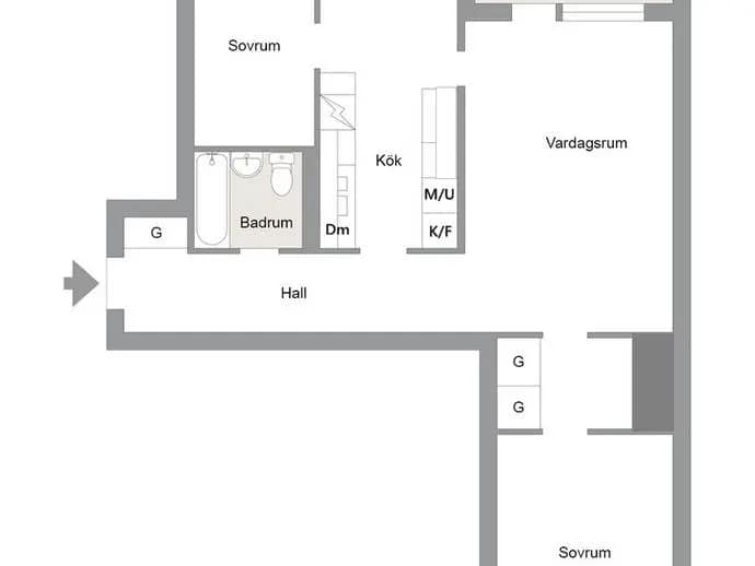 Planritning för Gullregnsgatan 5