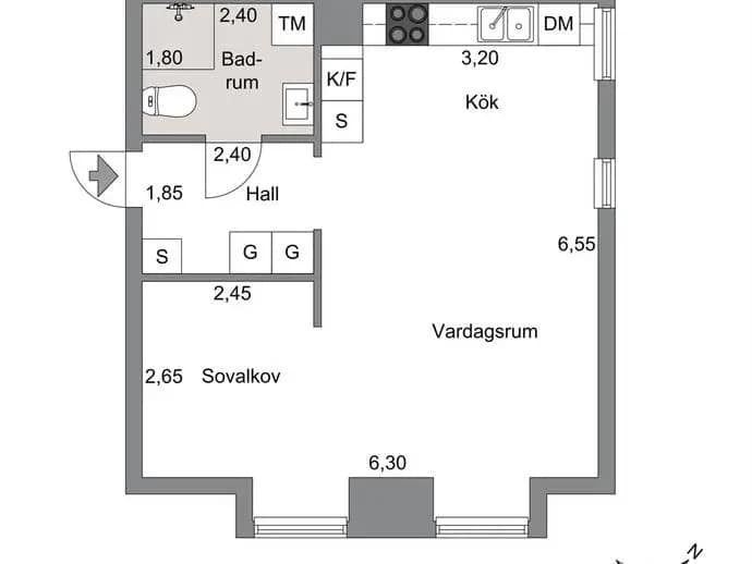 Planritning för Litteraturgatan 208
