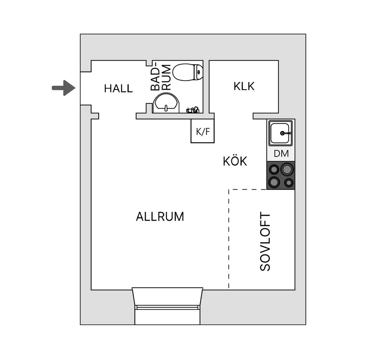 Floor plan for Rosenlundsgatan 28B