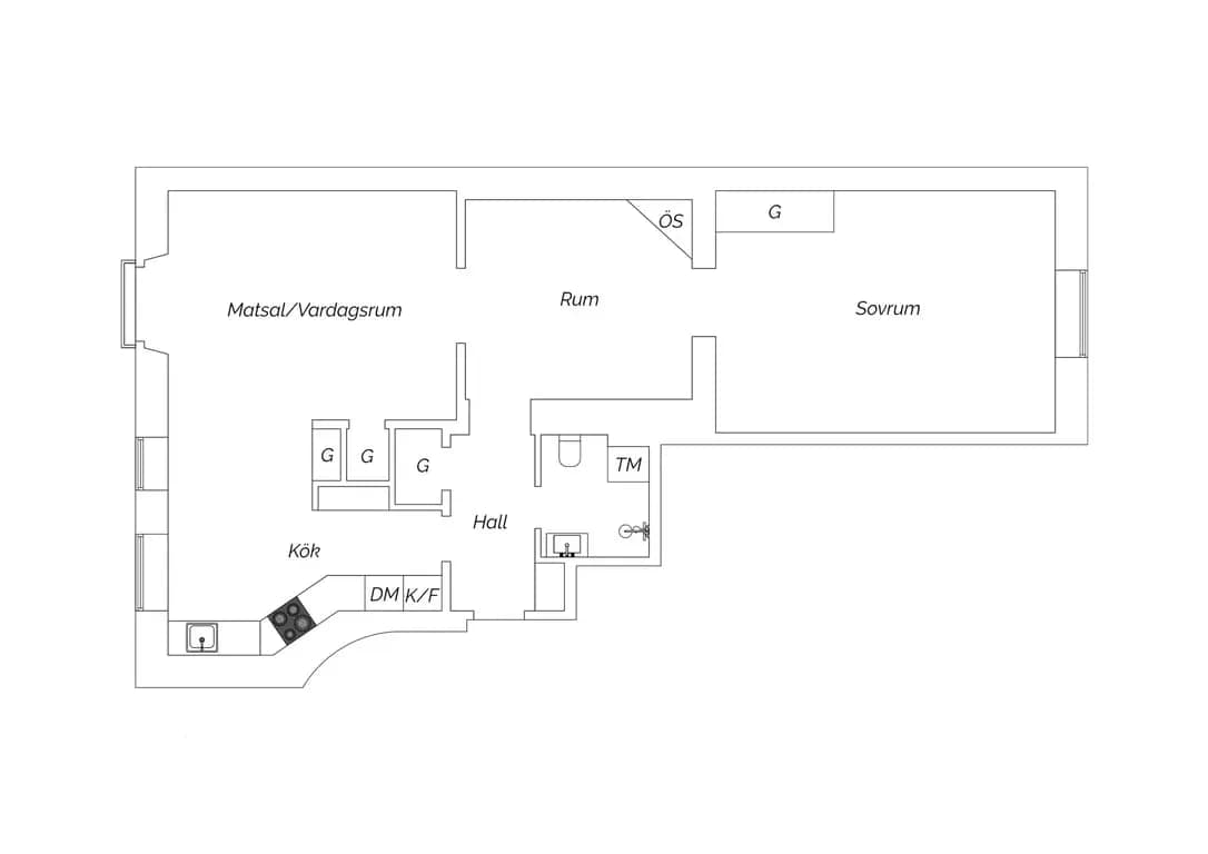 Floor plan for Rehnsgatan 15