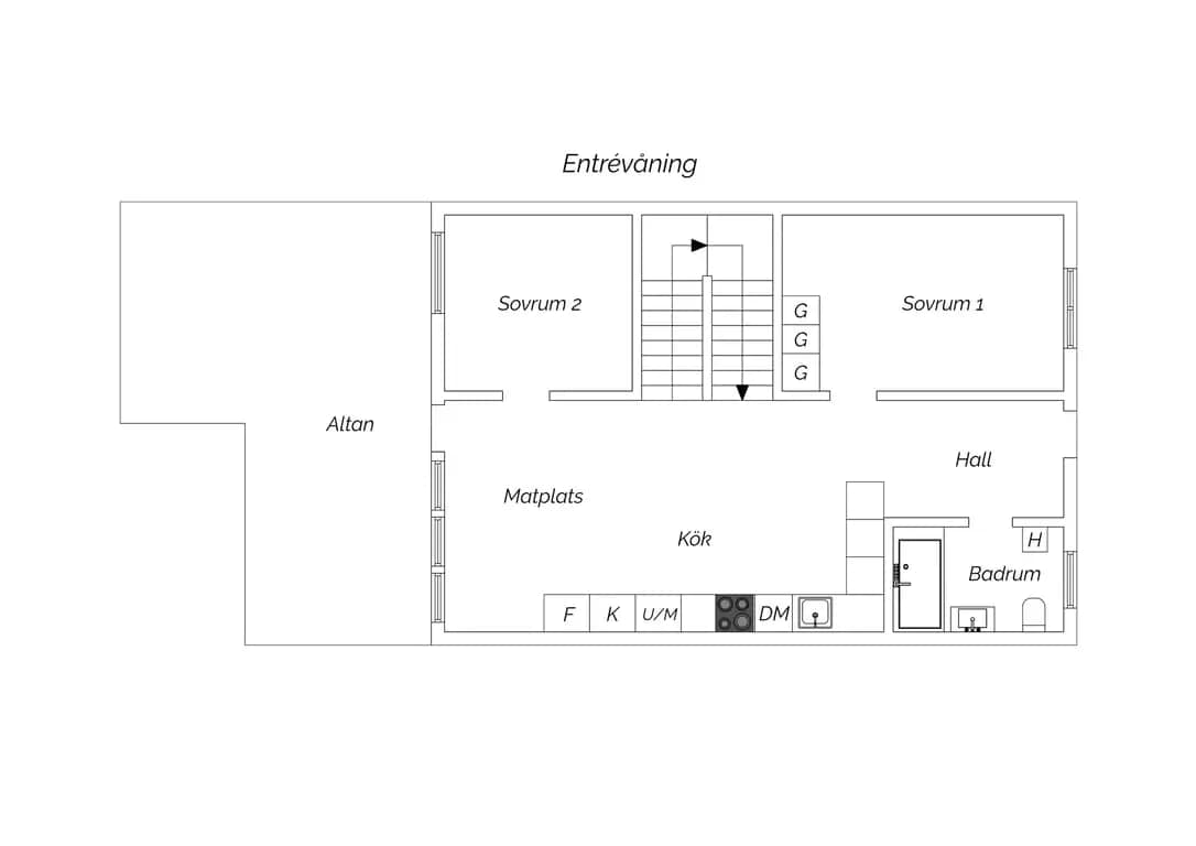 Planritning för Evalundsvägen 158