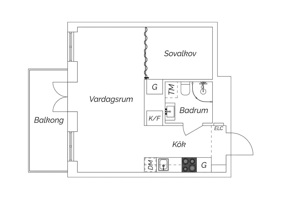 Floor plan for Norrbackagatan 49C