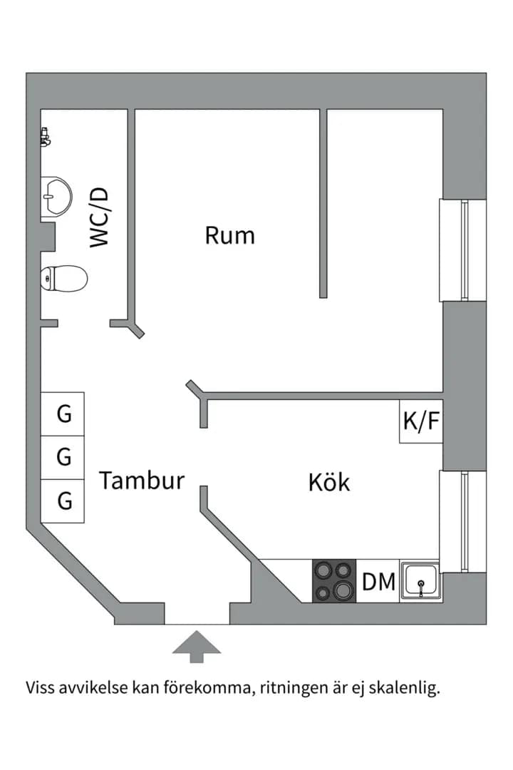 Floor plan for Fridhemsgatan 29D