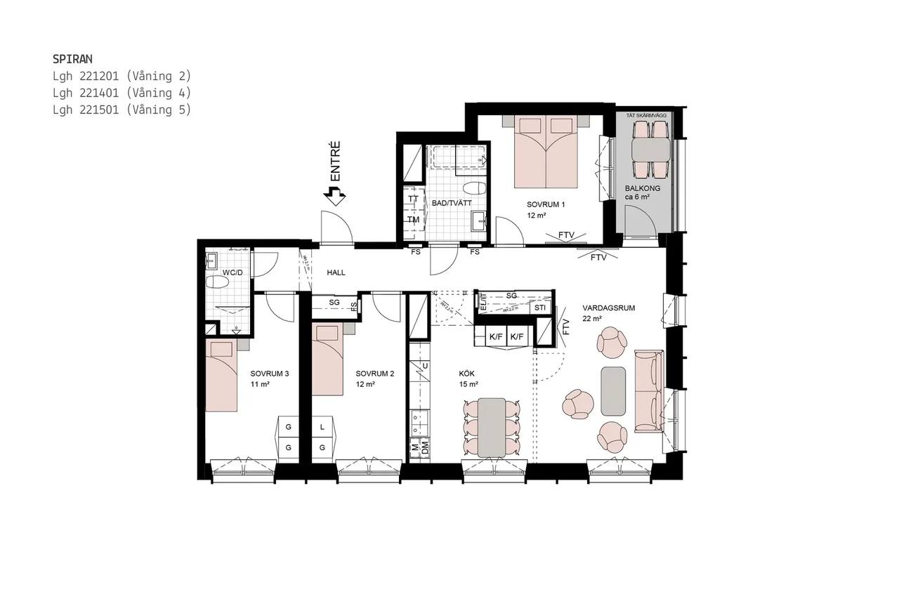 Floor plan for Emmyborgsgatan 1