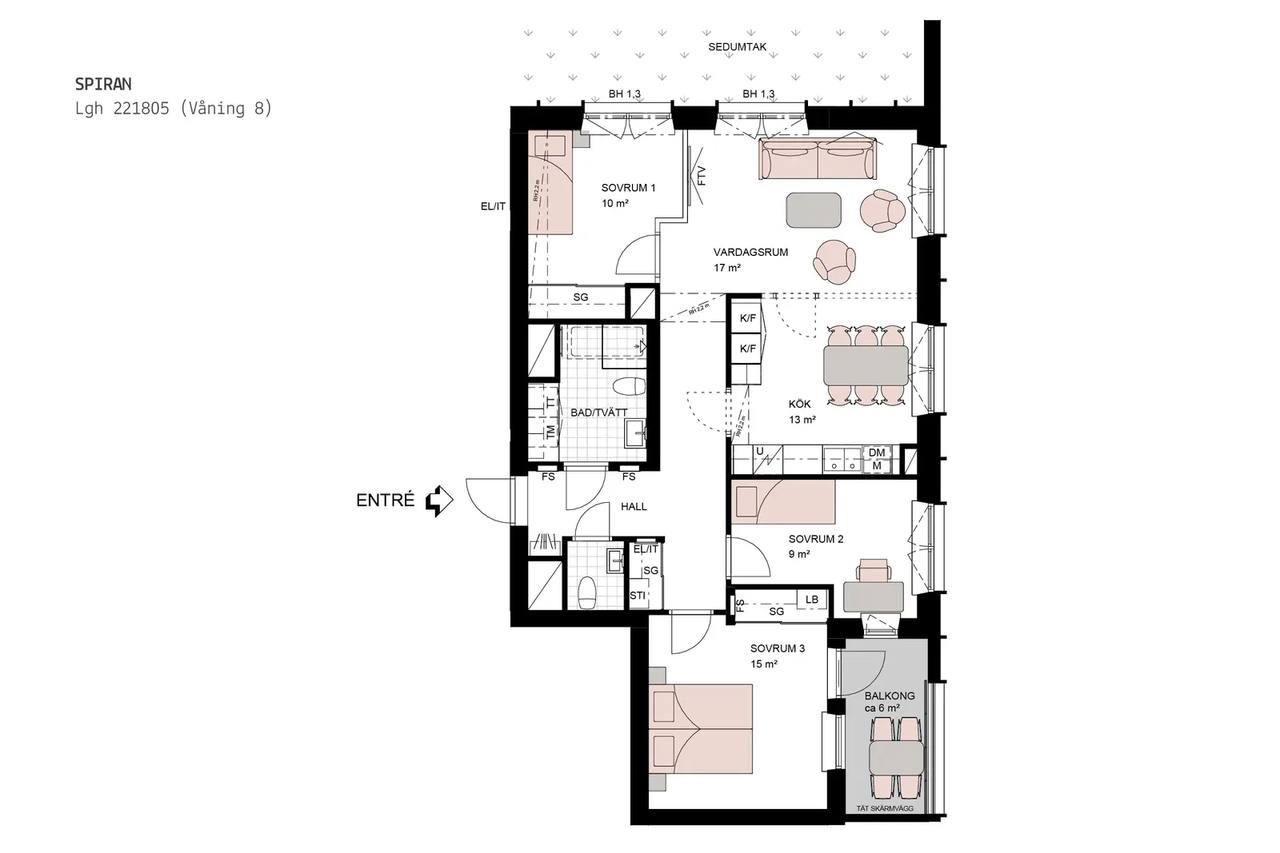 Floor plan for Emmyborgsgatan 1