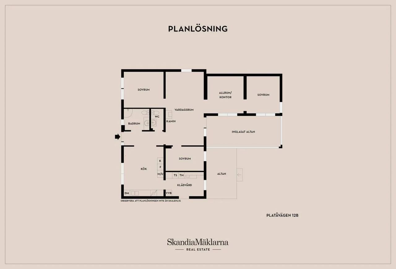 Planritning för Platåvägen 12B