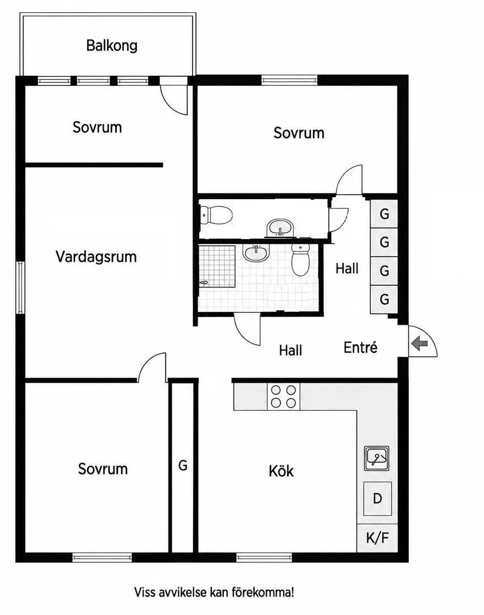 Floor plan for Snevringevägen 66
