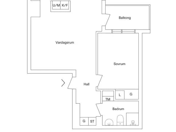 Planritning för Warfvinges väg 3